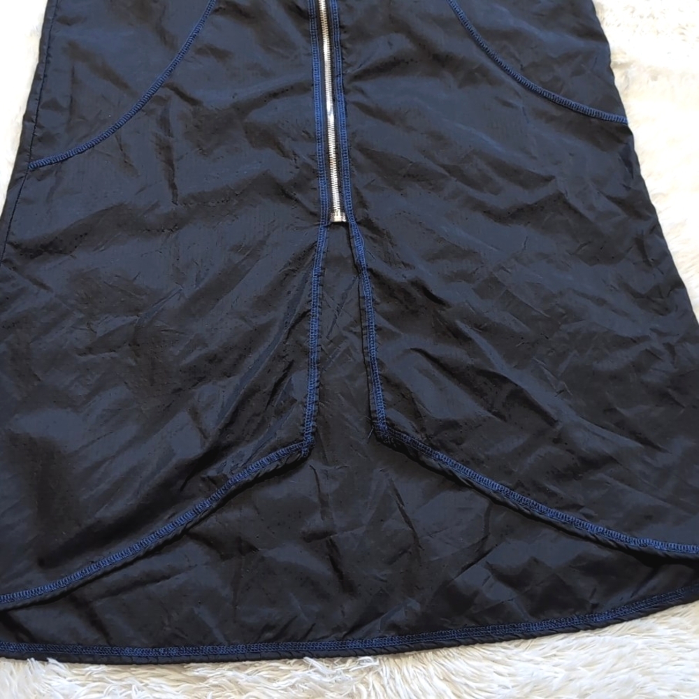 1999 Vintage Morbid Threads 100% Nylon Black & Blue Zip Front Skirt XL - Picture 4 of 15